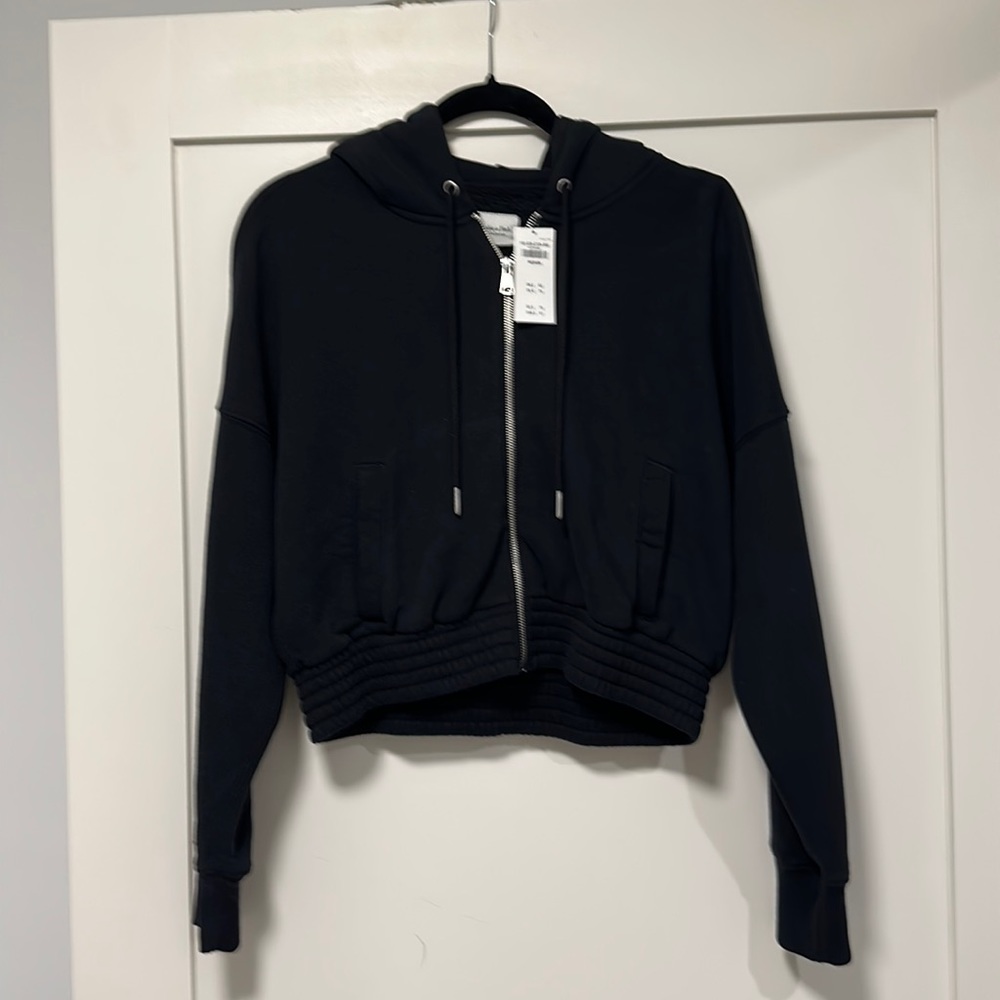 NWT black cropped zip up hoodie from Abercrombie